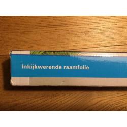 Inkijkwerende raamfolie, mat, statisch. 67,5cm x 2 meter