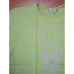 Lime T-shirt met print, TOM TAILOR maat M (152 / 158)