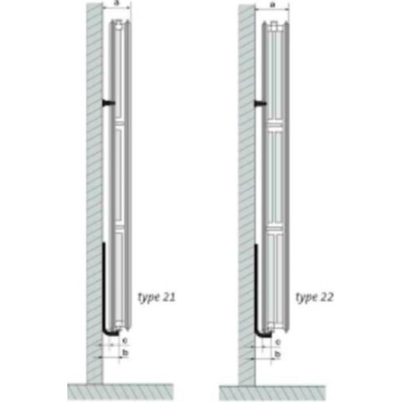 Radson Kos V 150 cm hoog met een vlakke voorplaat, verticale