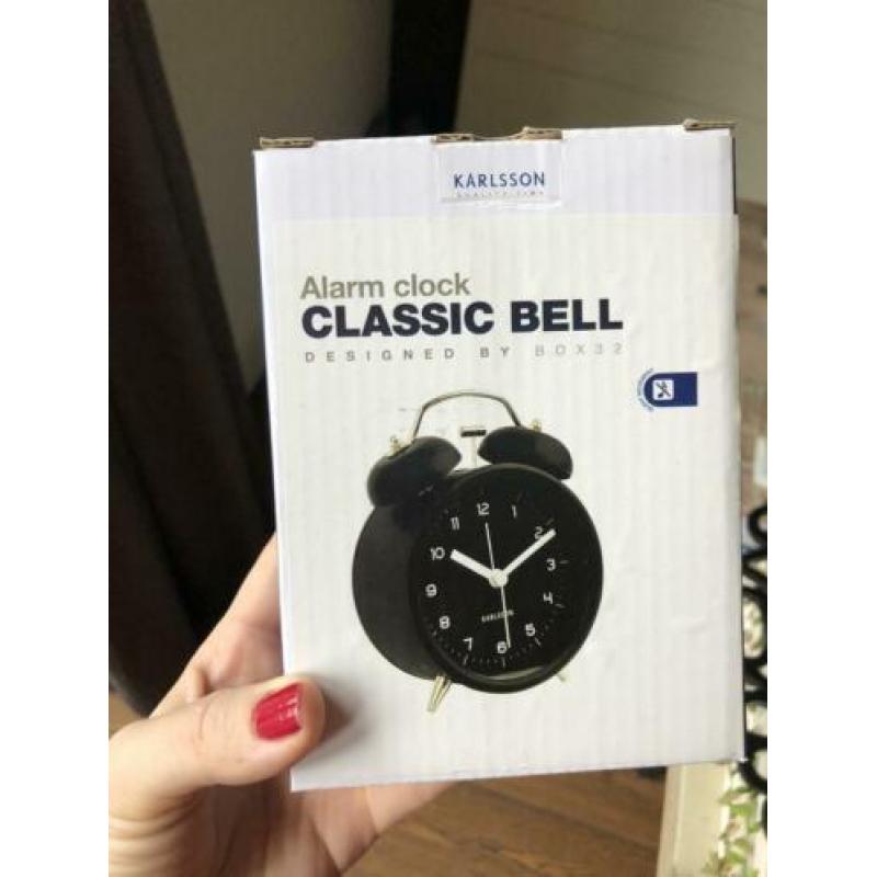 NIEUW Karlsson classic bell wekker zwart analoog (10 cm dm)