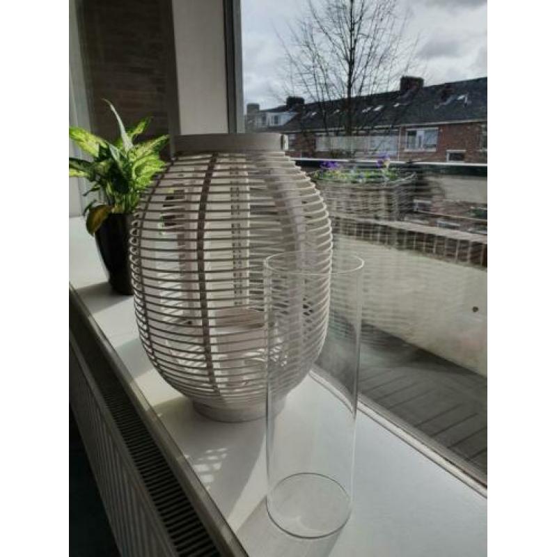 Windlicht wit voor 1 kaars