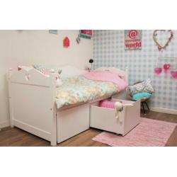 Houten | Kajuitbed | Wit | Slaaplade | Meisjes Bed | Bedbank