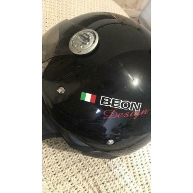 Beon design scooter helm glimmend zwart xl