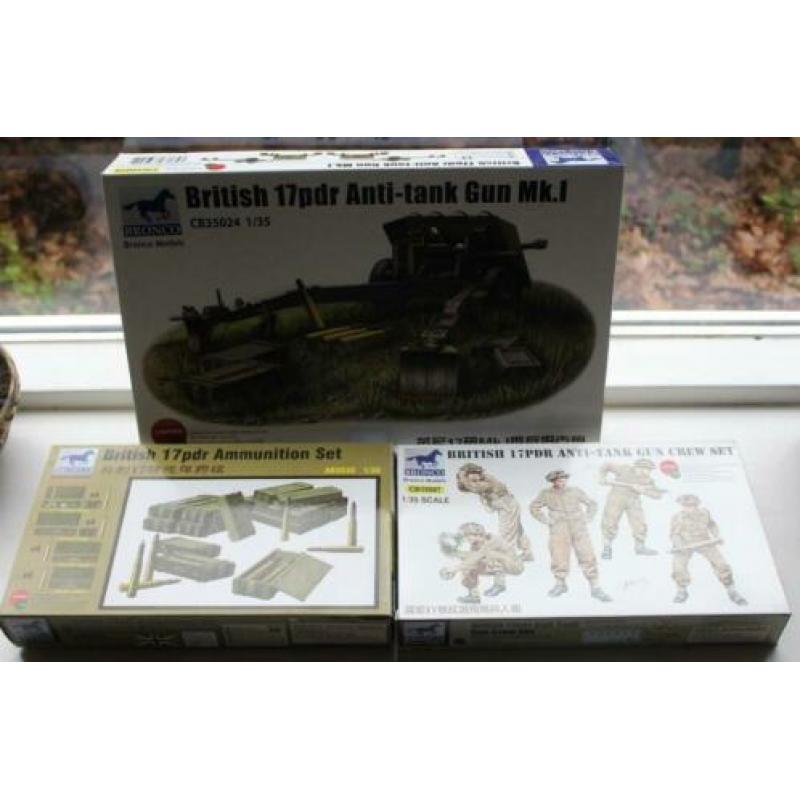 British 17pdr anti-tank gun MkI+Crew+ammo - Bronco 1/35