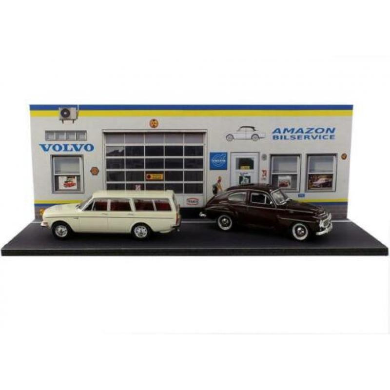 Volvo diorama garage 'Amazon bilservice' 1:43