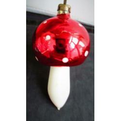 Kerst~Kerstpaddenstoel~Kerstpaddestoel~Rood Witte Stip~Glas