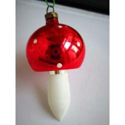 Kerst~Kerstpaddenstoel~Kerstpaddestoel~Rood Witte Stip~Glas