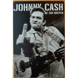 Johnny Cash at San Quentin reclamebord wandbord van metaal