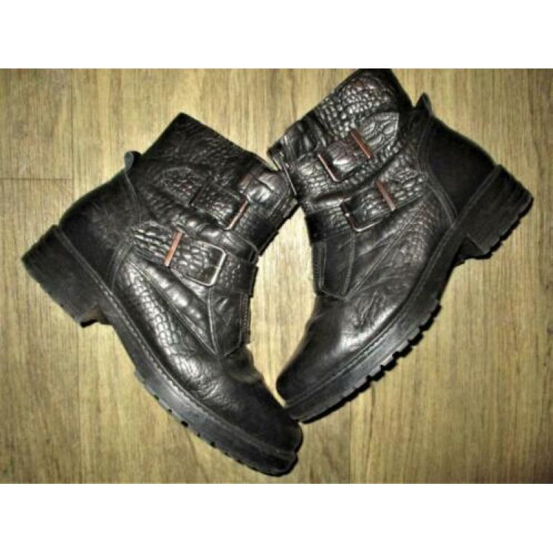 OMODA ! Zwarte Leren bikerboots mt 41.