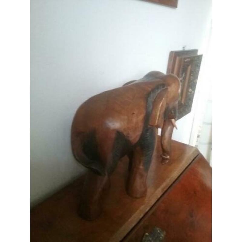 Mooie grote houten olifant