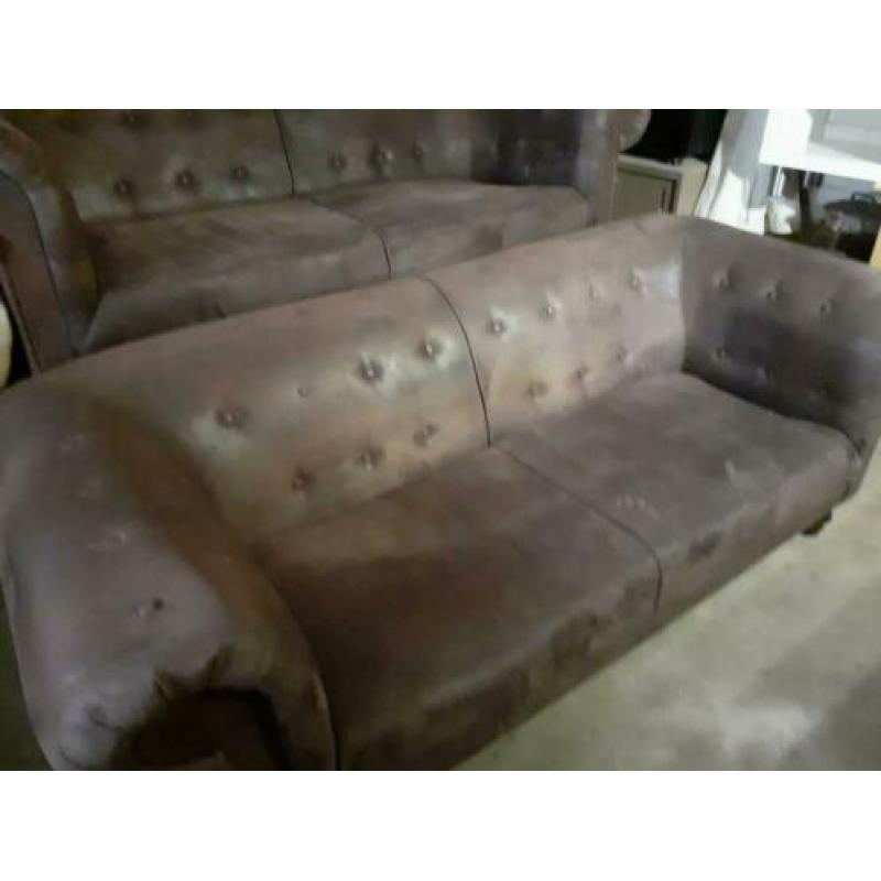 Chesterfield look bankstellen suede