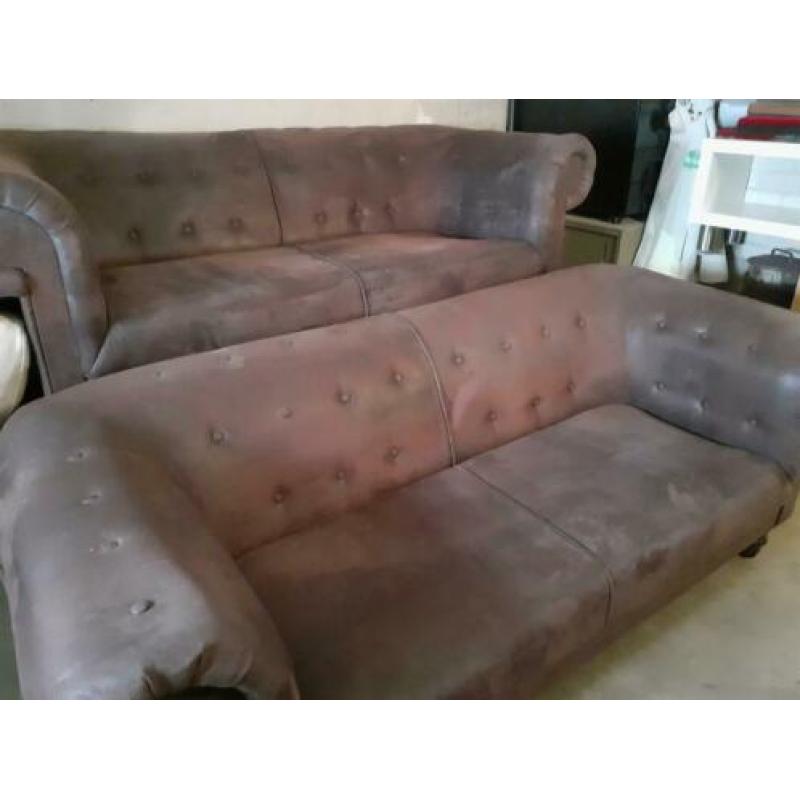 Chesterfield look bankstellen suede