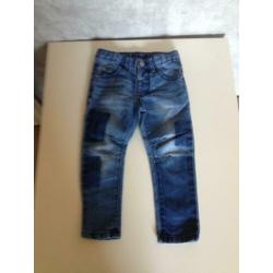 2x jongens jeans broekje+1x blauw jongens broekje 92 3stuks