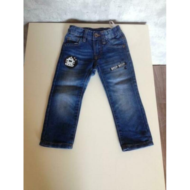 2x jongens jeans broekje+1x blauw jongens broekje 92 3stuks