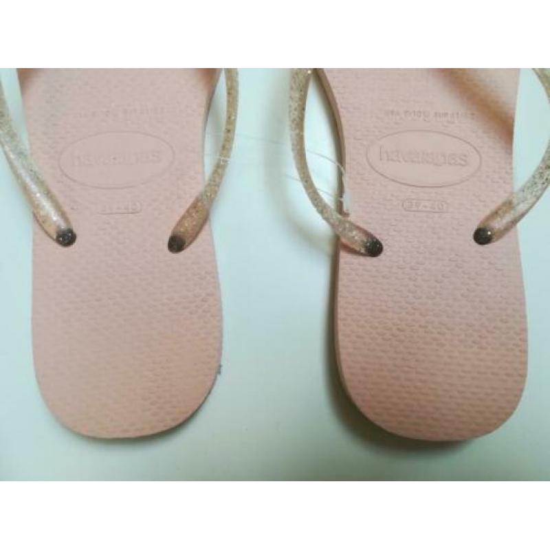 *Nieuw* Havaianas Slim Logo Metallic Rosa Ballet 39/40