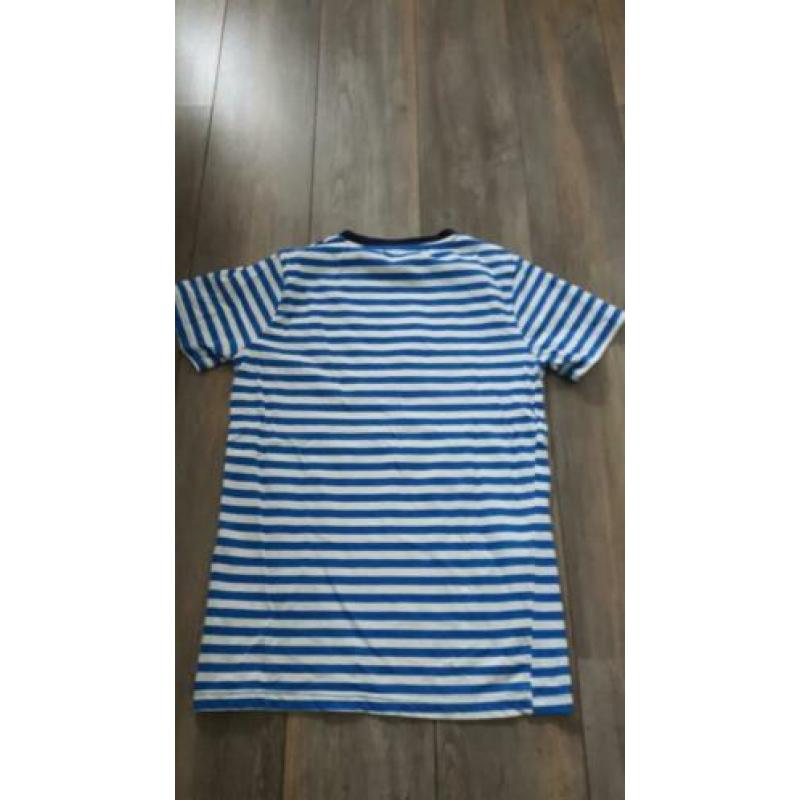 Jongens t-shirt. Hema. Maat 170-176. blauw-wit