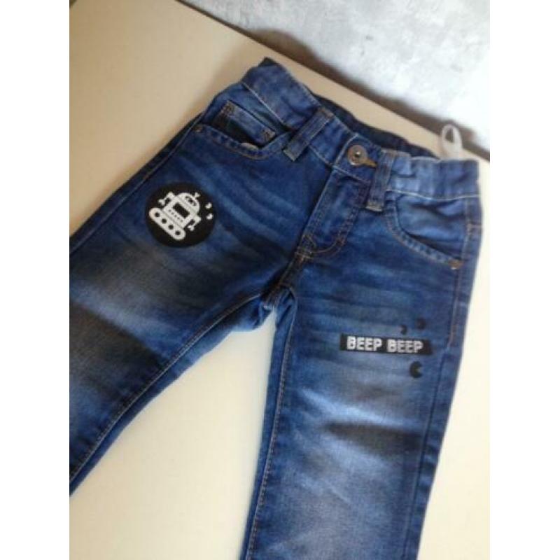 2x jongens jeans broekje+1x blauw jongens broekje 92 3stuks