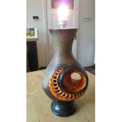 Retro West germany lamp/lampvoet keramiek