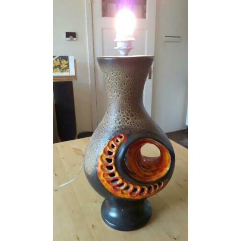 Retro West germany lamp/lampvoet keramiek