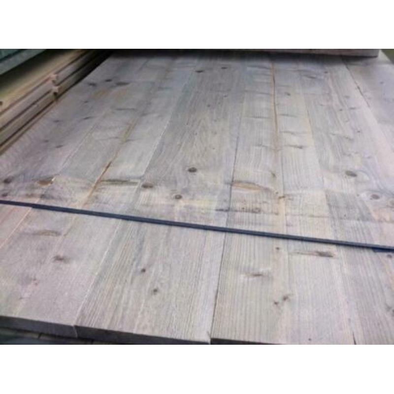 Oude look steigerplanken en steigerhout in een oud jasje gre