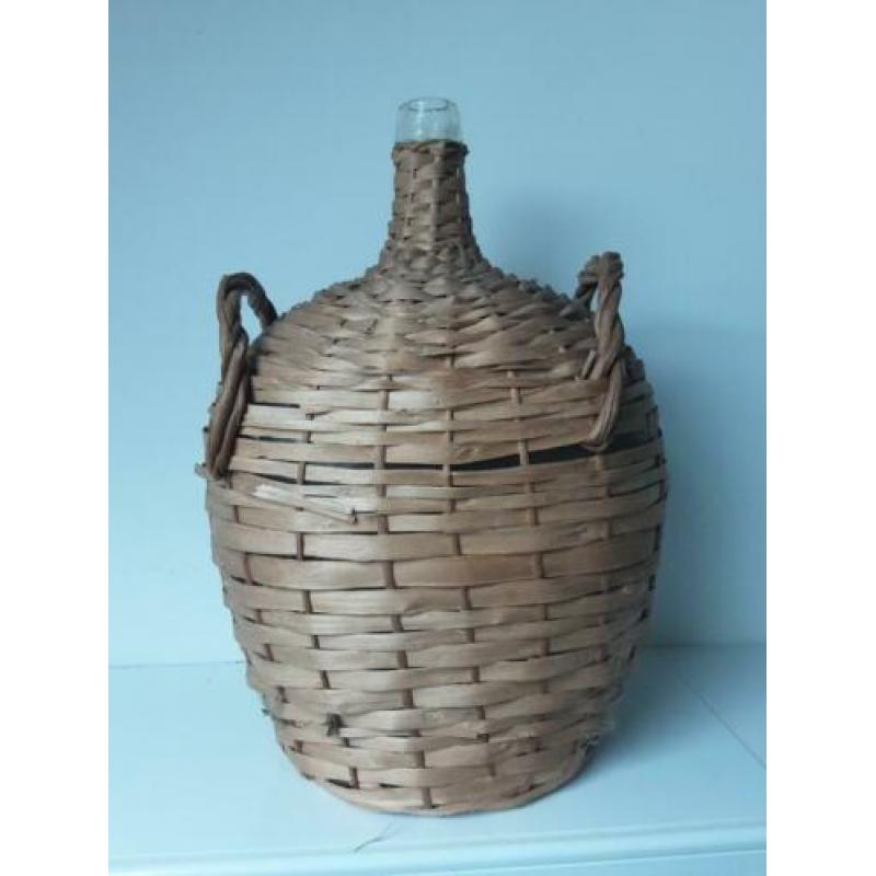 fles met rieten omhulsel hoogte 44 cm