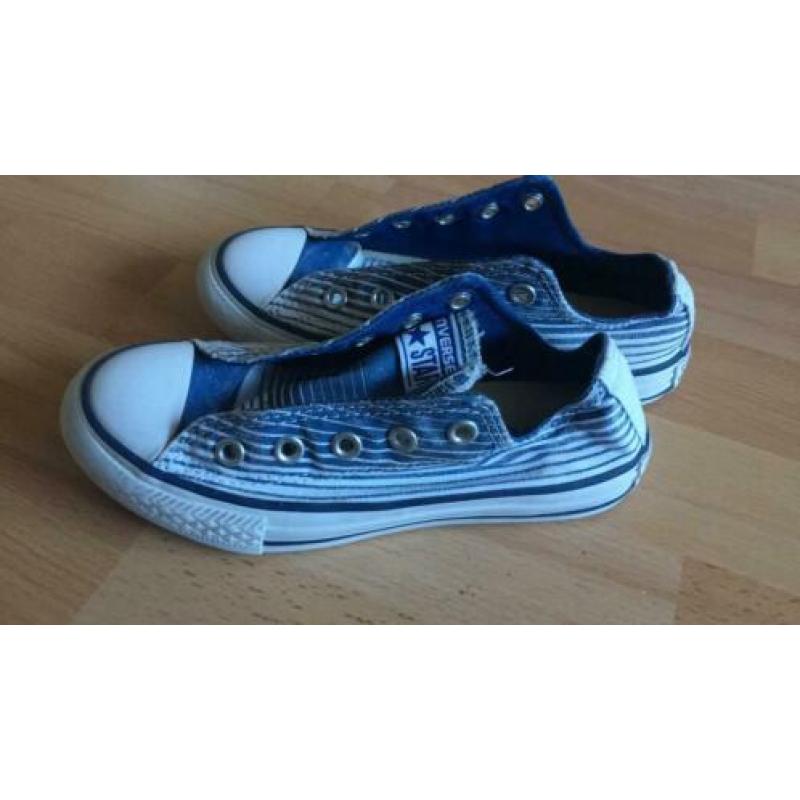 All Star gympen All Stars wit blauw gestreept laag maat 30