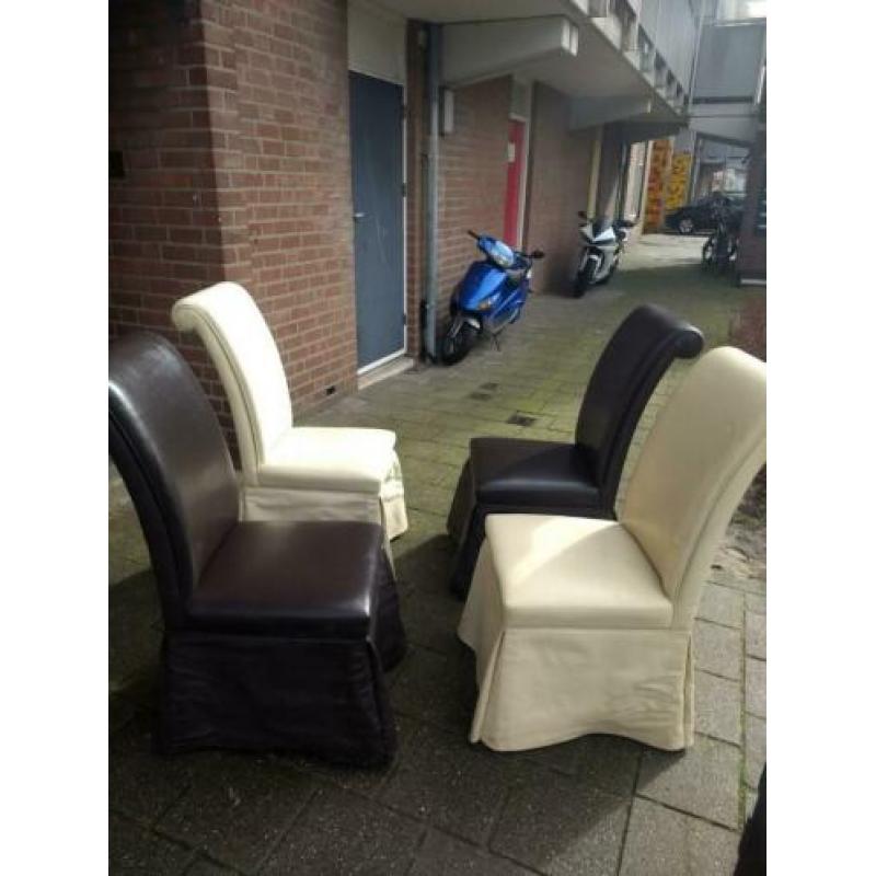 4 Luxe Eettafel stoelen