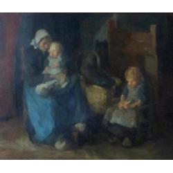 =Eduard Frankfort 1864-1920=Hollands interieur met kinderen=