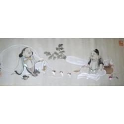 Honshi, "Daikoku en Ebisu" op zijde, 2 van de 7 lucky Gods.