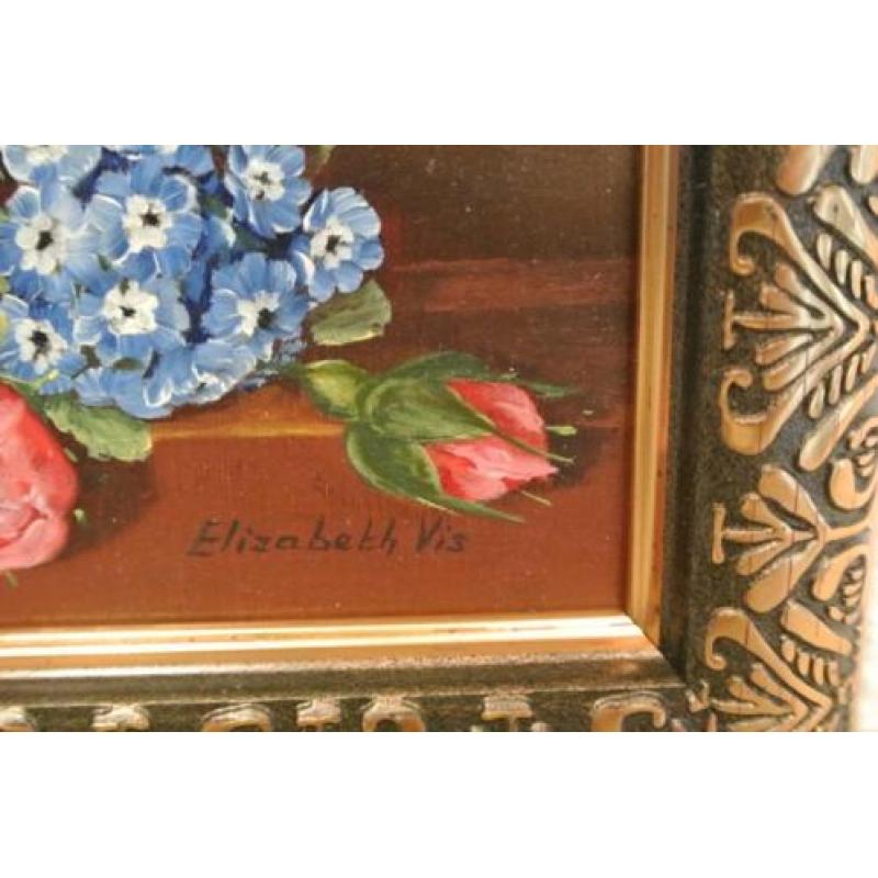 Elisabeth Vis 1943 Stilleven Tak Rozen/Div.Bloemen