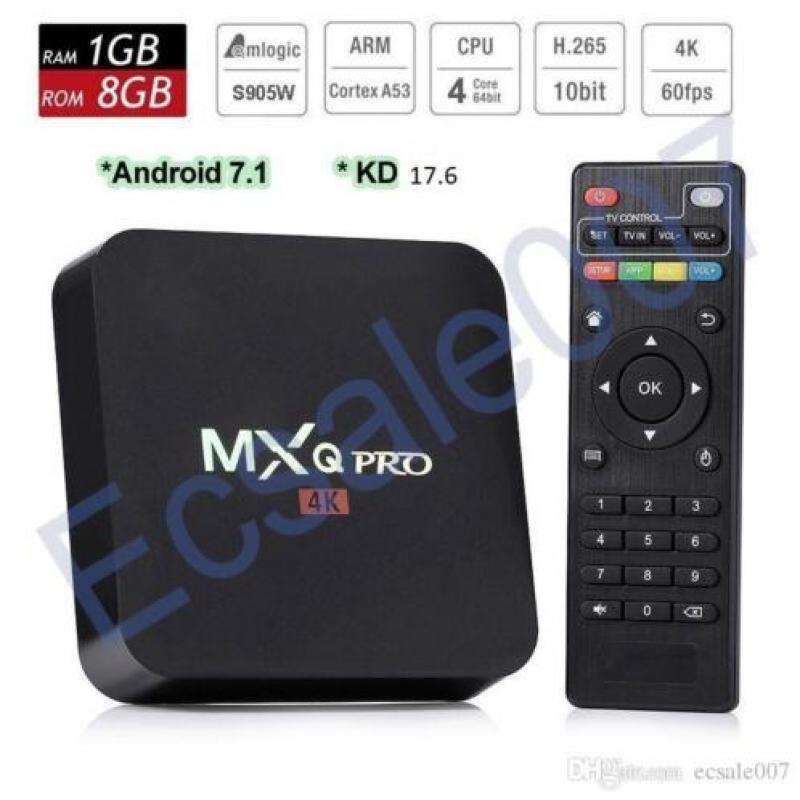 Mx Q Pro Android 7.1 model S905W IPTV TV Box Kodi 17.6