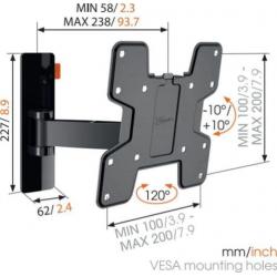 Vogels WALL 3125 zwart muurbeugels