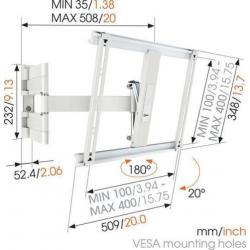 Demo Vogels THIN 445 white muurbeugels