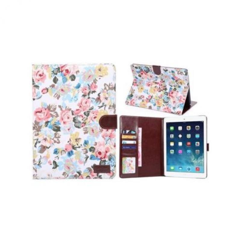 iPad Air 2 - hoes, cover, case - PU leder - stof - Flower