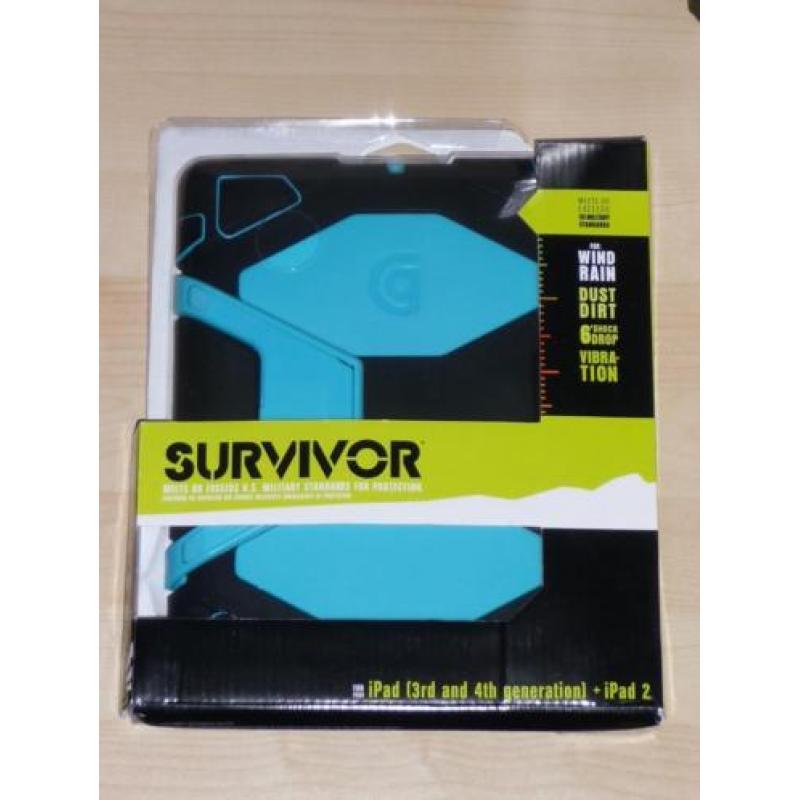 Griffin Survivor Apple iPad 2/3/4 hoes zwart-licht blauw