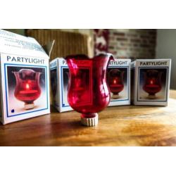 nieuw - rood glazen party light voor in kandelaar