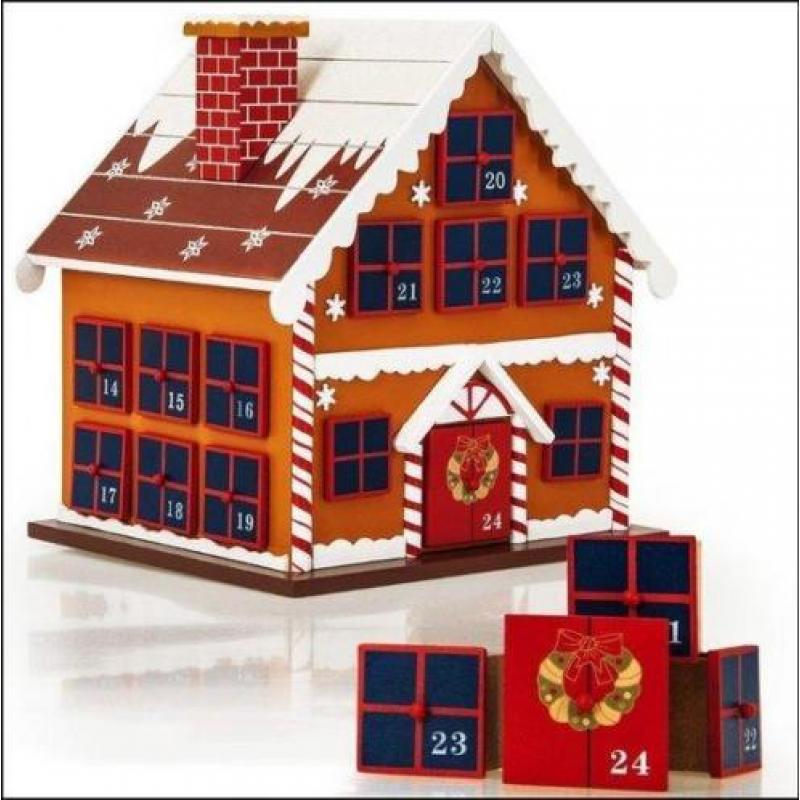 Adventskalender Houten Winterhuisje, Kerst, Advent