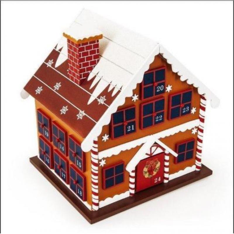 Adventskalender Houten Winterhuisje, Kerst, Advent