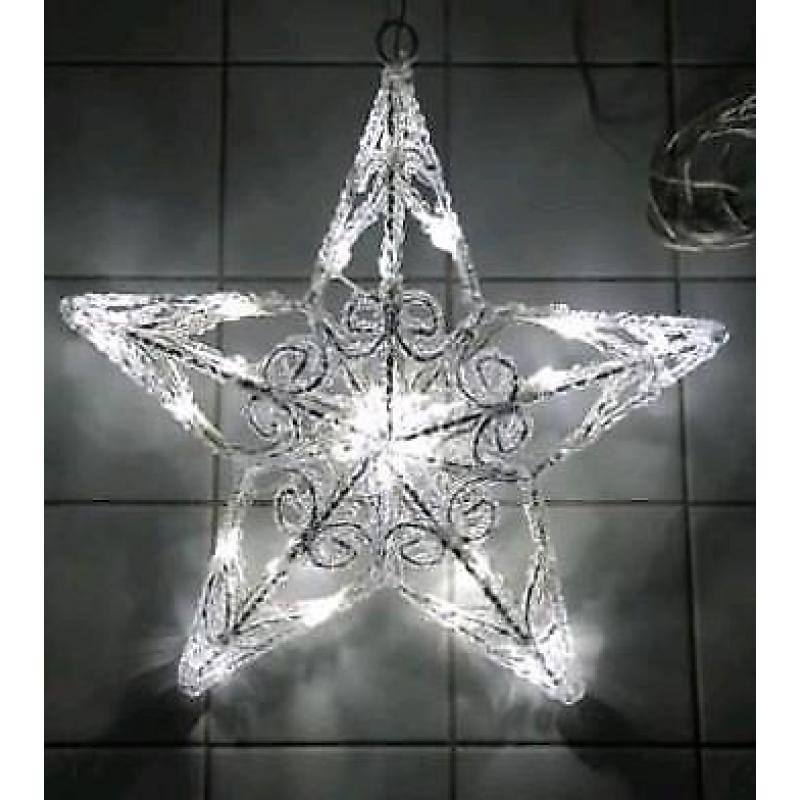 Verlichte acryl kerstster 40 cm voor binnen en buiten