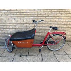 Bakfiets NL cargo bike short met huif en afdekzeil