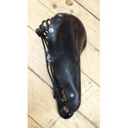 Vintage leren Bakfiets groot zadel. Leather bicycle saddle